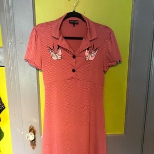 Sourpuss polkadotted sparrow dress